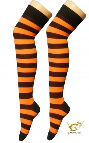Damensocken Mädchen gestreift über das Knie Damen Oberschenkel hoch dehnbar OTK Socken - Bild 18 von 20
