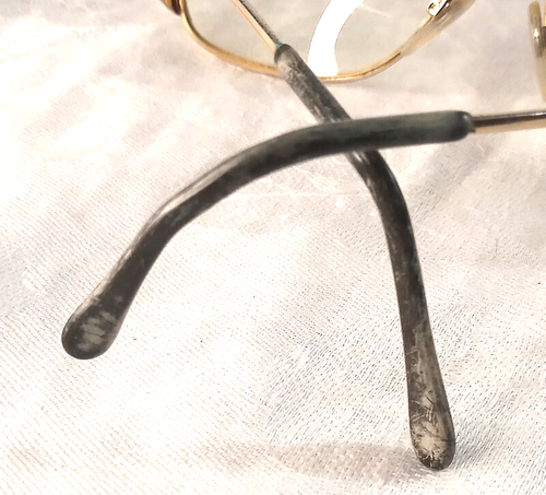 Women's Vintage Luxottica Eyeglass Frames Gold Metal Oversize Avant Garde ITALY - Picture 8 of 8