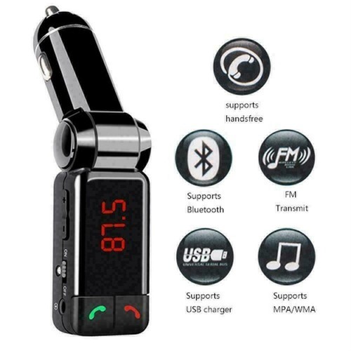 Kit LCD Coche Bluetooth Transmisor FM Reproductor MP3 3.5mm Cha J9K Nuevo I3 F7R6 N Q1N3 - Imagen 6 de 12