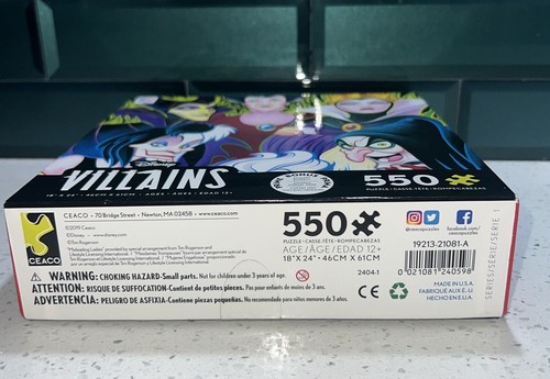 Disney Villains Puzzle 500+ Piece w/ Poster, Ceaco 42404 size 18x24, 550 pcs - Picture 2 of 4