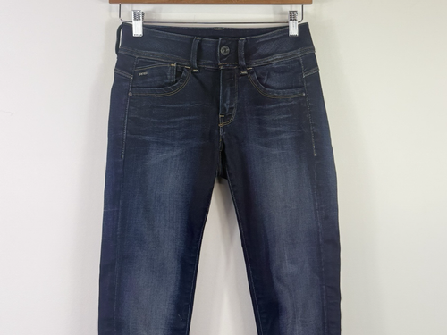 G Star Raw women's jeans Lynn mid skinny blue stretch straight low rise Size 27 - Picture 2 of 11