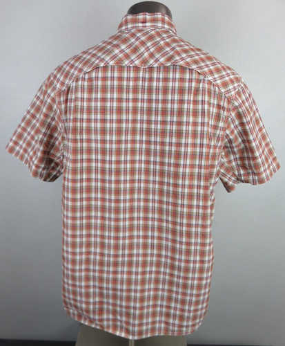 Mens Alaskan Hardgear Duluth Brown Plaid Shirt Size L Vented Back Button Front - Picture 2 of 9