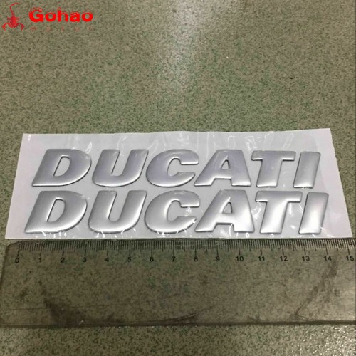 Calcomanía de elevación emblema de carenado para tanque de gasolina de plata mate para bicicletas Ducati Racing Evo - Imagen 4 de 5