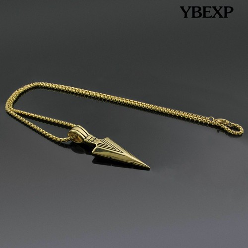 24" Herren Silber Gold Edelstahl Schwert Anhänger Kette Halskette gutes Geschenk - Bild 3 von 5