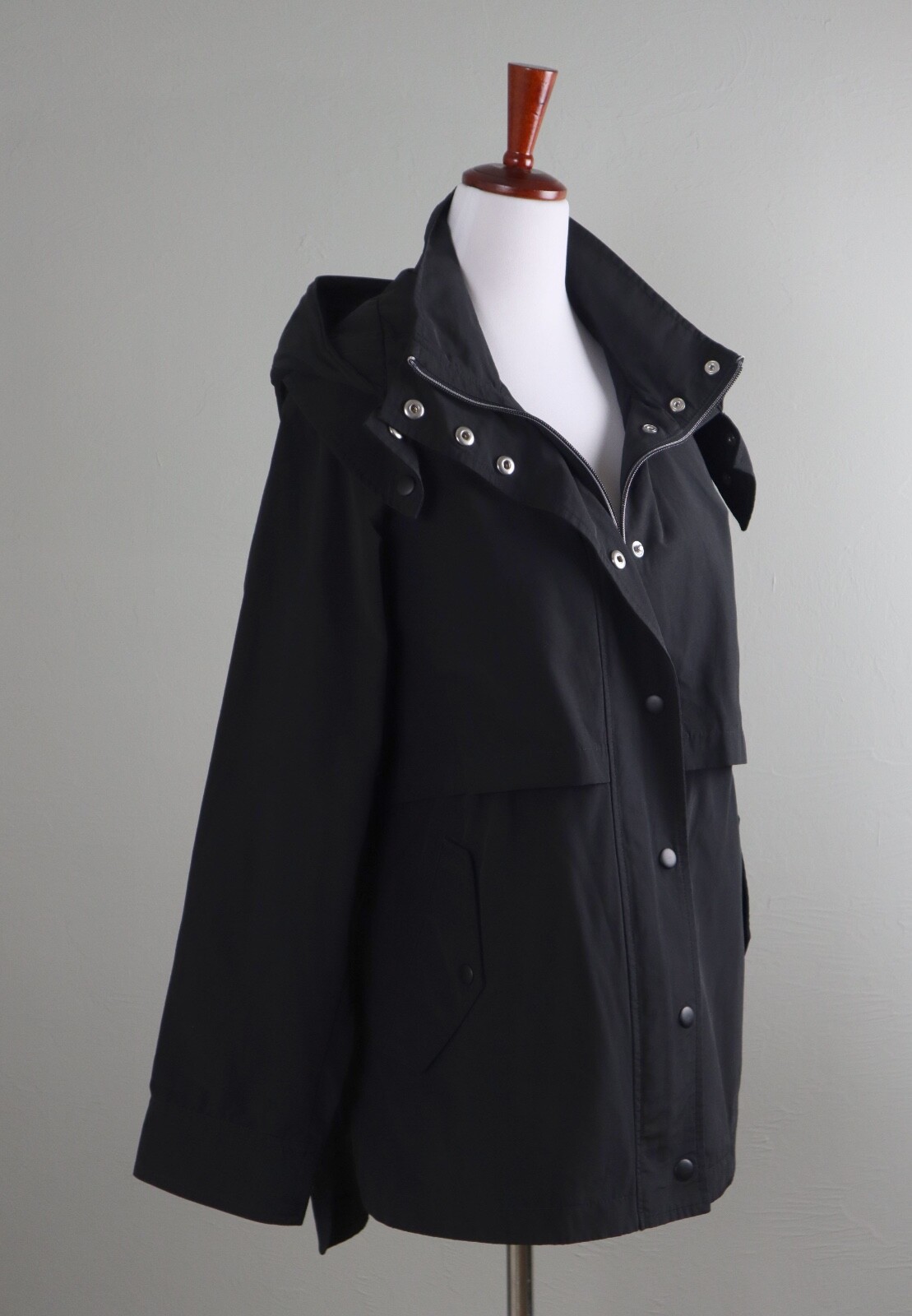 J.CREW $138 Perfect Solid Black Ligthweight Hoode… - image 3