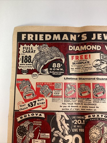 Atlanta GA Print Ad 1959 AJC Friedman’s Jewelers Christmas Bulova Ruxton - Picture 5 of 8