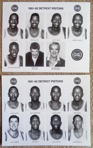 DETROIT PISTONS 1991-92 MEDIA PHOTOS Compete Team Set 8x10 Chuck Daly / Rodman