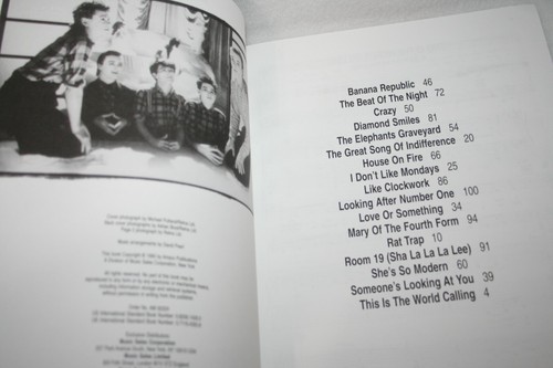 Loudmouth: The Best of BOB GELDOF & THE BOOMTOWN RATS Songbook Sheet Music 1995 - Picture 3 of 5