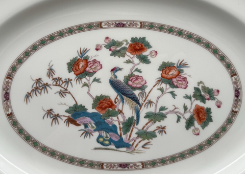Beautiful BRAND NEW WEDGWOOD Kutani Crane Bone China 14" Oval Serving Platter - Picture 3 of 5
