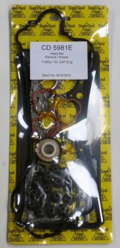 RENAULT 1.2L D4F CLIO MkI II III KANGOO TWINGO -THALIA HEAD GASKET SET CD5981E - Picture 2 of 2