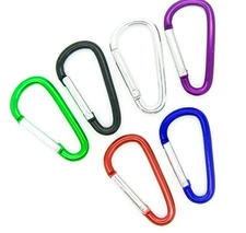 500pc MIX COLOR CARABINER D-RING SPRING BELT CLIP KEY CHAIN 1-7/8" ALUMINUM HOOK