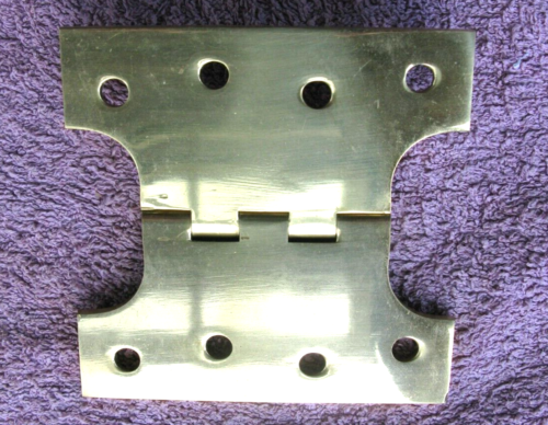 4 x Polished Solid Brass, heavy, 4" (100mm). PARLIAMENT hinges. TWO PAIRS - Picture 5 of 24