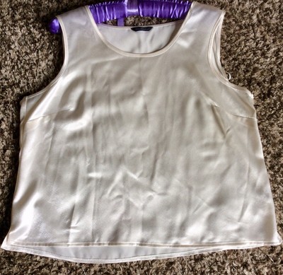 cream satin vest top