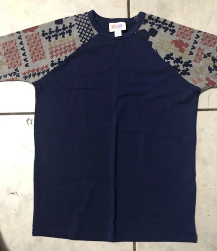 LuLaRoe Sloan Size 8 Kids Disney Mickey Mouse Shirt NWT Blue Youth Randy Raglan