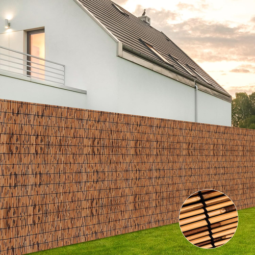 Reed Fencing Rolls, Decorative Bamboo Fencing 4Ft High Roll Reed Screen, Bamboo - Picture 5 of 12