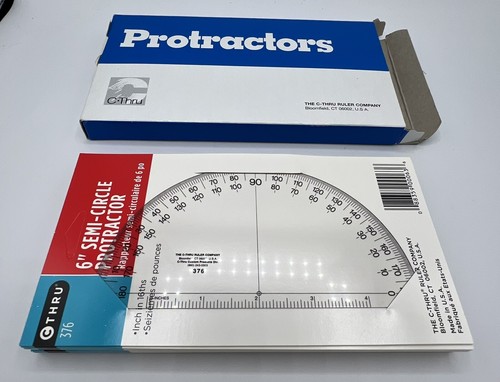 C Thru 6” Semi-circle Protractor #376 - Pack Of 12 - Made In USA - Picture 3 of 5