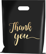 100 Pcs Thank You Merchandise Bags for Small Business, 2.36Mil Thickness 12X15 I