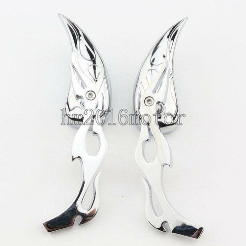 Chrome Teardrop Rear View Mirrors for Yamaha V Star 650 950 1100 1300 Classic - Foto 7 di 8