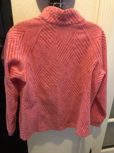 Columbia Fleece Jacket Youth XL(18-20) Pink ( CORAL) Stripes Full Zip Up Fleece - Picture 2 of 6