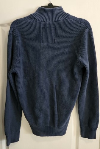 American Rag Mens Blue 1/4 Button Up Cable Knit Sweater Size medium - Picture 2 of 4