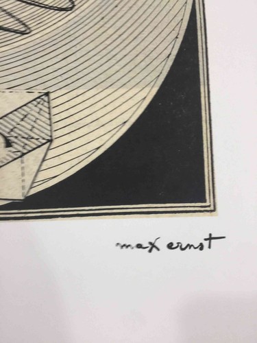 Max Ernst Lithographie compenser cm 50x70 signature dalle avec certifié - Picture 8 of 9