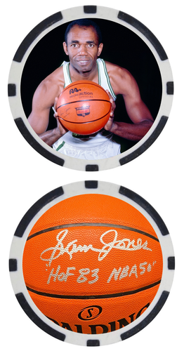 SAM JONES - BASKETBALL LEGEND - CELTICS - POKER CHIP - ***SIGNED*** - Picture 1 of 2