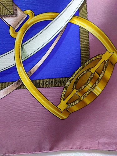 HERMES Carre 90 Vintage scarf Grand Manege 100% Silk Pink from Japan - Picture 10 of 16
