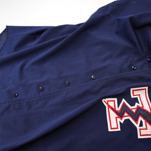 Camiseta deportiva de béisbol vintage de Wilson hecha en EE. UU. con letra relámpago azul para hombre L - Imagen 4 de 8