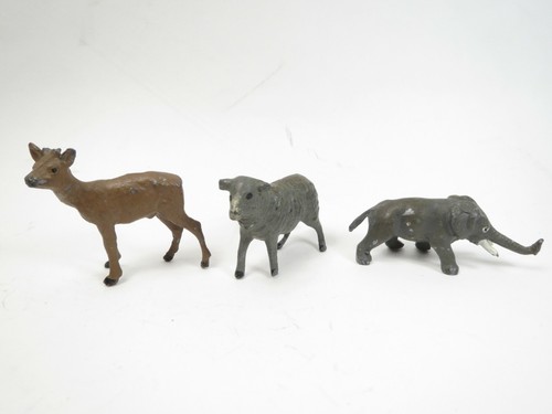 Group of 3 Vintage Metal Heyde Germany Animals: Elephant, Sheep, Deer - 第 1/7 張圖片