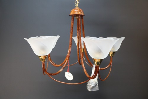 Endon Chandelier 5-Light Briar Tulip Frosted Glass Shades PAIR Boxed - Picture 14 of 21
