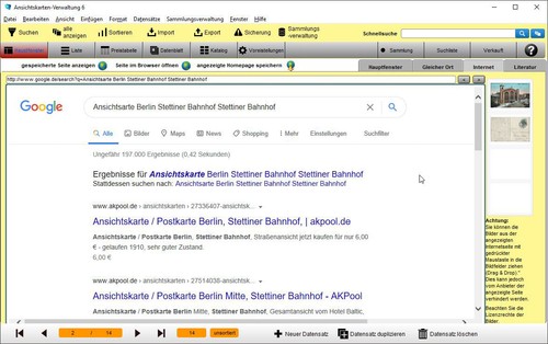 GS Ansichtskarten-Verwaltung 6 - Die Software zur Verwaltung Ihrer Sammlung - Bild 4 von 10