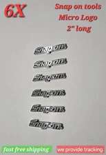 6PK SNAP ON TOOL BOX LOGO EMBLEM Silver Chrome Plastic Badge Decal 2" NEW MICRO!