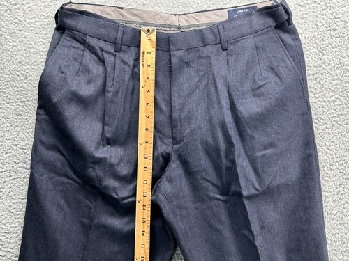 $120 New Lands' End Men's Trad Fit CW PLT Wool Dress Pants Navy 36x30 - Picture 5 of 10