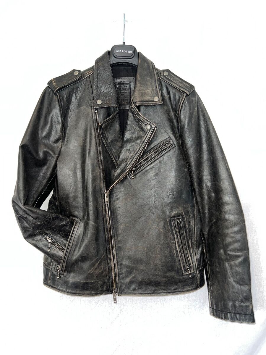 AllSaints - Vintage 'Raid' L Biker Jacket - Cracked Leather AllSaints - Vintage 'Raid' L Biker Jacket - Cracked Leather