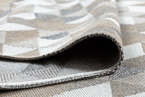 Increíble Alfombra Moderna de SISAL 'CASA' Triángulos CREMA / TOPO Alfombra Eco Reciclada - Imagen 5 de 6