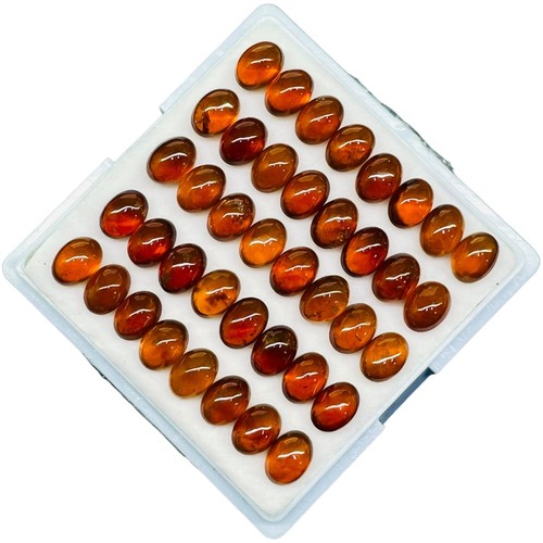 40 pezzi granato di hessonite naturale 7x5 mm ovale non trattato pietre preziose sfuse non trattate - Foto 8 di 9