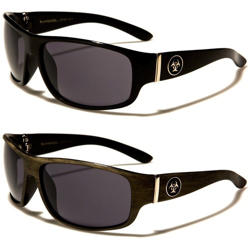 Biohazard Oval Face Logo Temple Men's Fashion Sunglasses - Picture 1 of 6