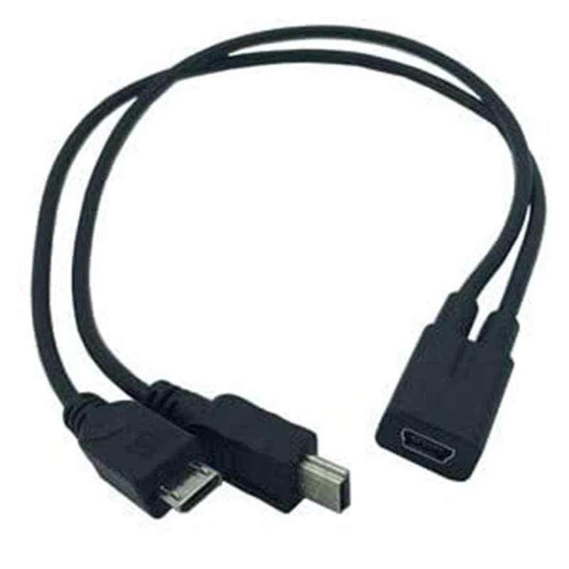 Mini USB Female to Micro USB Male Mini USB Male 2 in 1 Splitter Charging Cable - Image 4 of 4