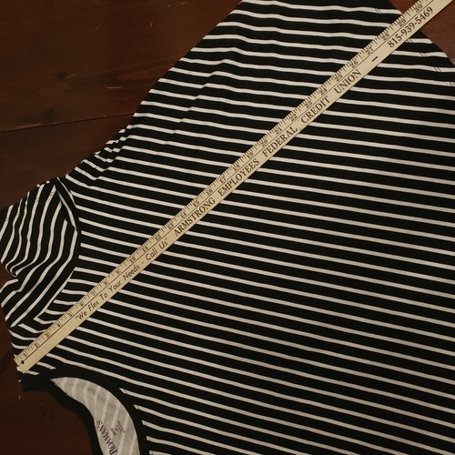 Roaman's Women's Plus Size 2X 26/28 Tunic Top Black White Diagonal Stripe NWOT - Picture 8 of 8