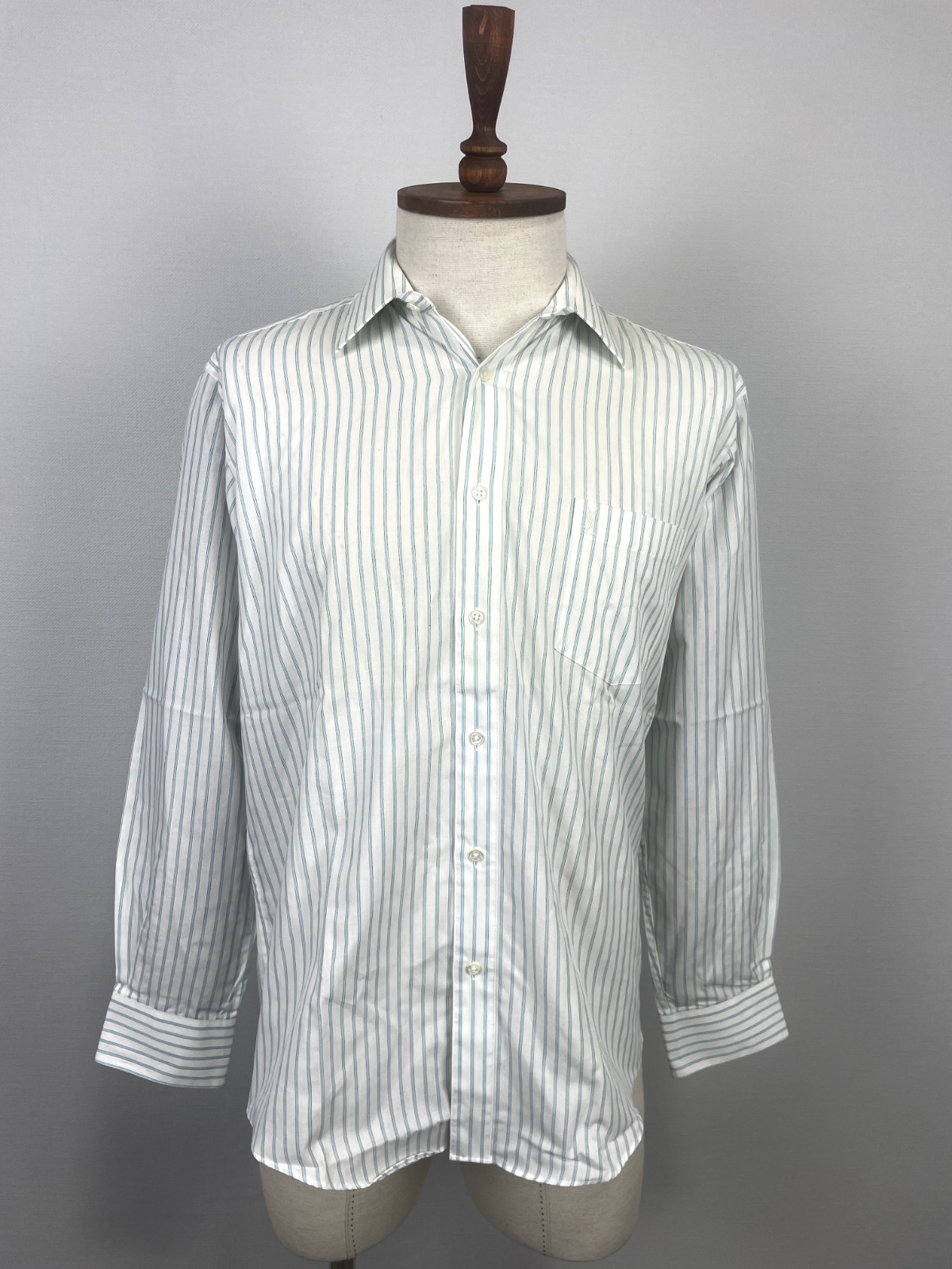 Camicia uomo Yes Saint Laurent 100% cotone bianco a righe tasca bottoni 33 34