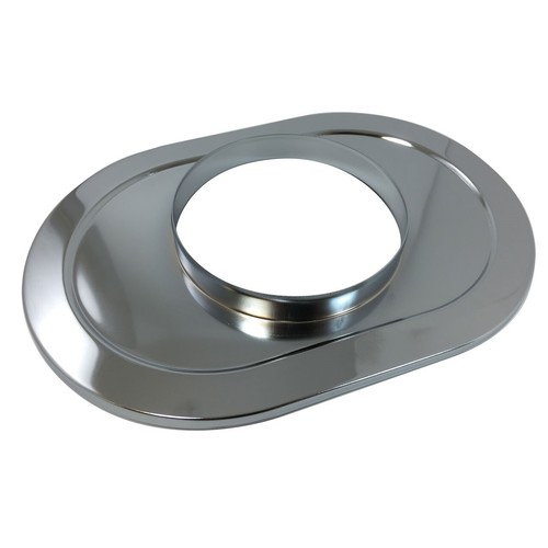 12" Chrome Stamped Steel Oval Air Cleaner Base Only Replacement Chevy Ford Mopar - Picture 2 of 2