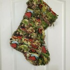 Jumbo Handmade Christmas Stocking Rag quilt Horses Barn Red Truck Tractor 22"
