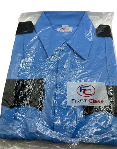 First Class Herren Polizei Hemd L 16-16,5 Hellblau mit Kontrast Neu in OVP