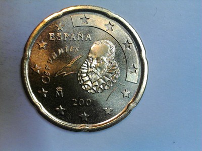 20 Euro Cent  2001 Spanien Kursmünze aus Original Rollen (Z 143/4550)