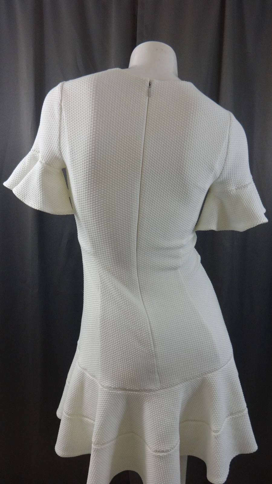 OFF WHITE $425 NUOVO CON ETICHETTE REBECCA TAYLOR DONNA BIANCO SPORCO VESTIBILITÀ E SCAMPANATO MAGLIA TESTURIZZATA TAGLIA 0