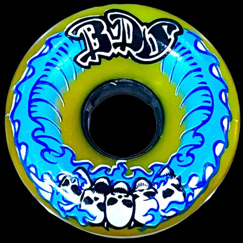 Vintage Bull Dog Skates Art On These Skateboard Wheels Green & Blue - Picture 19 of 24