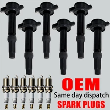 OEM 6X Ignition Coil & 6X Iridium Spark plugs For Ford Fusion Escape UF486 DG514