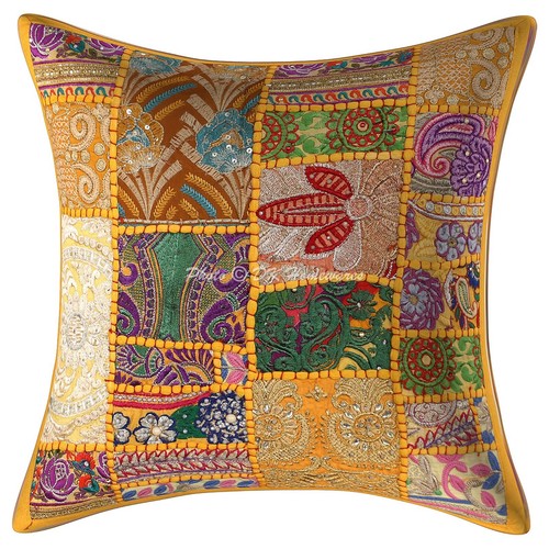 Cubierta de cojín de colección cubierta de sofá indio étnico decorativo bohemio decoración del hogar - Imagen 3 de 6