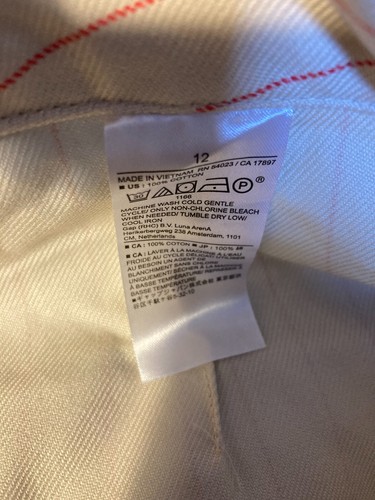 Banana Republic Factory Twill Wide-Leg Pant 12 Pink Stripe #891939 - Picture 5 of 9