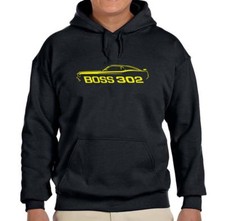1969 Ford Boss 302 Mustang Black Hoodie Sweatshirt FREE SHIP